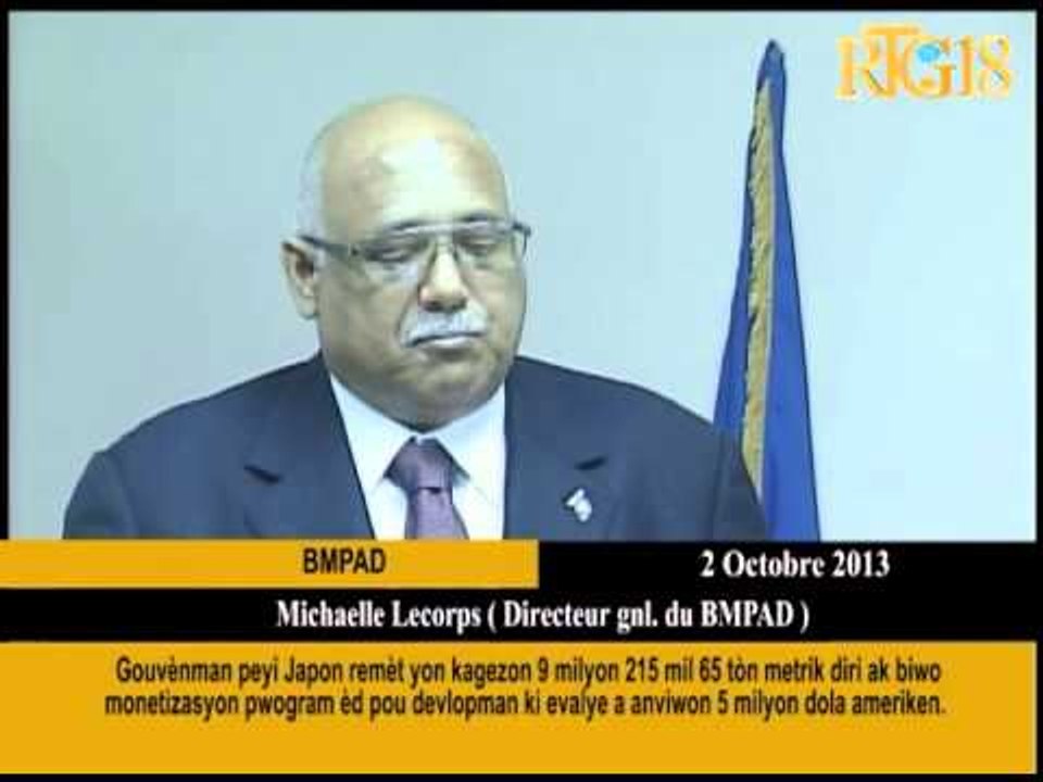 Gouvènman peyi Japon remèt yon kagezon 9 milyon 215 mil tòn metrik diri ak biwo monetizasyon pwogram