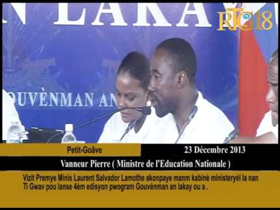 Vizit Premye Minis Laurent Salvador Lamothe akonpaye manm kabinè ministeryèl la nan Ti Gwav pou lans