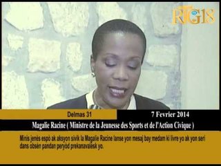 Minis jenès espò ak aksyon sivik la Magalie Racine lanse yon mesaj bay medam ki livre yo ak yon seri