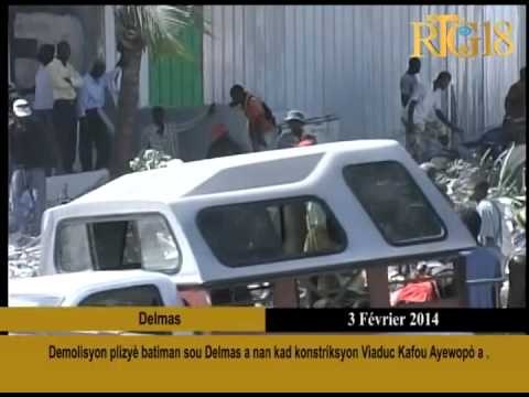 Demolisyon plizyè batiman sou Delmas a nan kad konstriksyon Viaduc kafou Ayewopò a