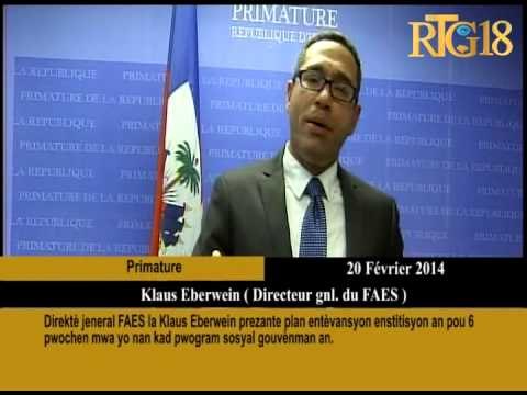Direktè jeneral FAES la Klaus Eberwein prezante plan entèvansyon enstitisyon an pou 6 pwochen mwa yo