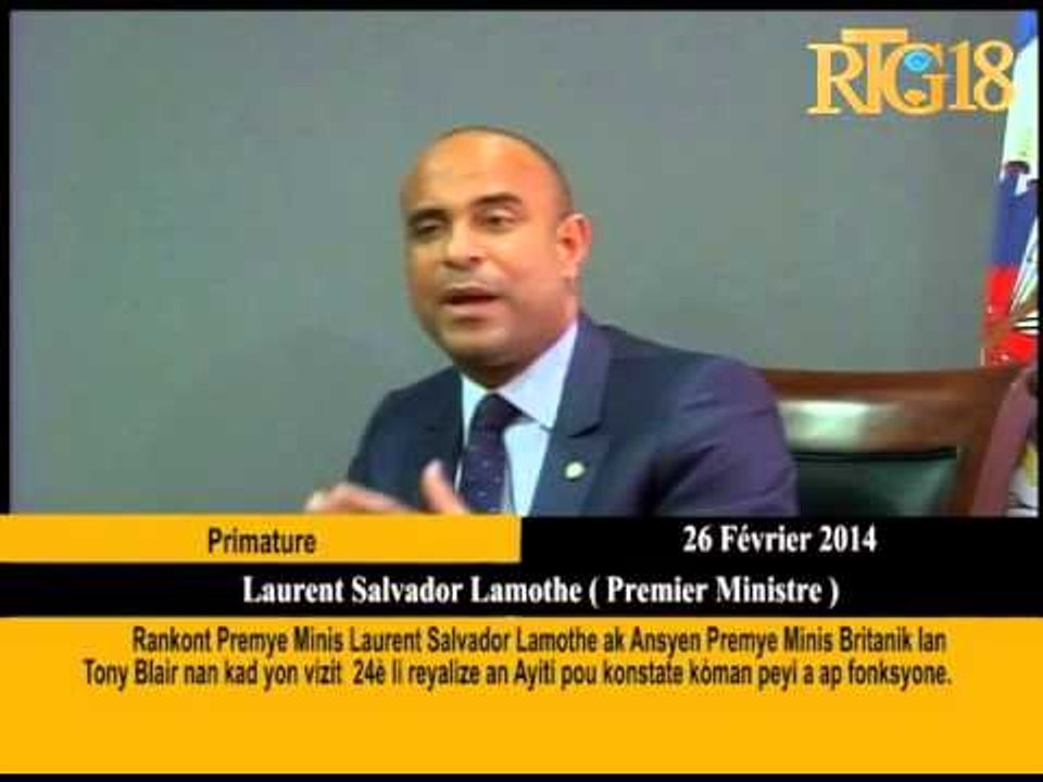 Rankont Premye Minis Laurent Salvador Lamothe ak Ansyen Premye Minis Britanik lan Tony Blair nan kad