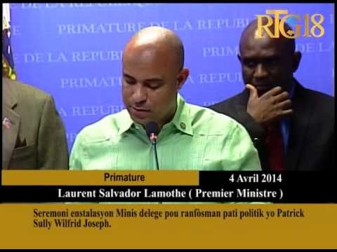 Seremoni Enstalasyon Minis delege pou ranfòsman pati politik yo Patrick Sully Wilfrid Joseph