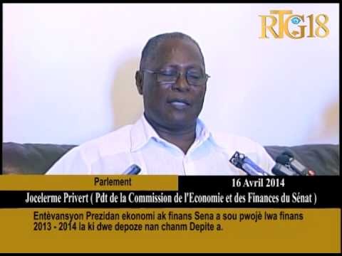 Entèvansyon Prezidan ekonomi ak finans Sena a sou pwojè lwa finans 2013 2014 la ki dwe depoze nan ch
