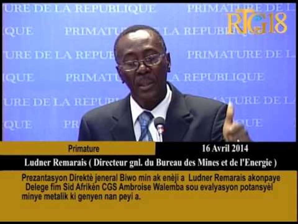 prezantasyon Direktè jeneral Biwo min ak enèji a Ludner Remarais akonpaye Delege fim Sid Afrikèn CGS