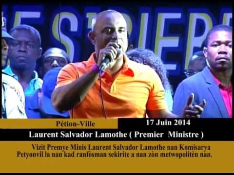 Premye Minis Laurent S Lamothe Vizit komisarya Petyonvil
