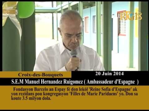 Minis Edikasyon an Nesmy Manigat asiste aksyon don 3 5 milyon dola Fondasyon Barcelot fè ak lekòl