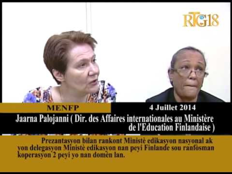 Ministè edikasyon nasyonal  -  Prezantasyon bilan rankont ministè edikasyon  peyi Finlande ak Ayiti