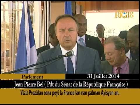 Mr Jean Pierre Bel Prezidan Sena peyi la France Vizit Palman Ayisyen