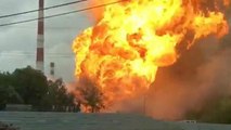 Enormous fire engulfs electricity plant in Moscow region