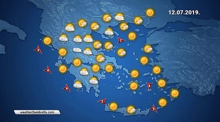 Η πρόγνωση του καιρού για την Παρασκευή 12-07-2019