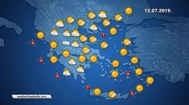 Η πρόγνωση του καιρού για την Παρασκευή 12-07-2019