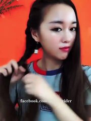 Pretty girls tie their hair alone