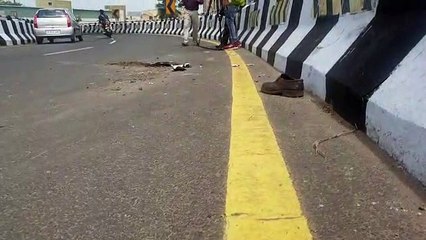 சென்னை கத்திபாரா சாலை விபத்தில் போலீஸ் எஸ்ஐ பலி-வீடியோ