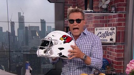 Cards gift Brandt with signed Kyler Murray helmet