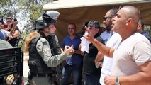 Tense scenes as Israeli forces lob tear gas at praying Palestinians in West Bank protest tent