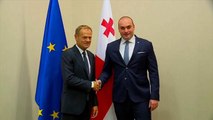 Donald Tusk promete ajudar a Geórgia a integrar a UE