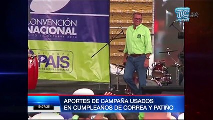 Aportes de campaña se utilizaban para cumpleaños de Correa