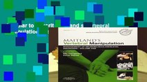 Popular to Favorit  Maitland s Vertebral Manipulation: Management of Neuromusculoskeletal