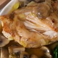 Braised Chicken Thighs with Mushrooms and Leeks