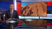 An artist creates a replica of the Egyptian temples of Abu Simbel