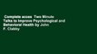 Complete acces  Two Minute Talks to Improve Psychological and Behavioral Health by John F. Clabby