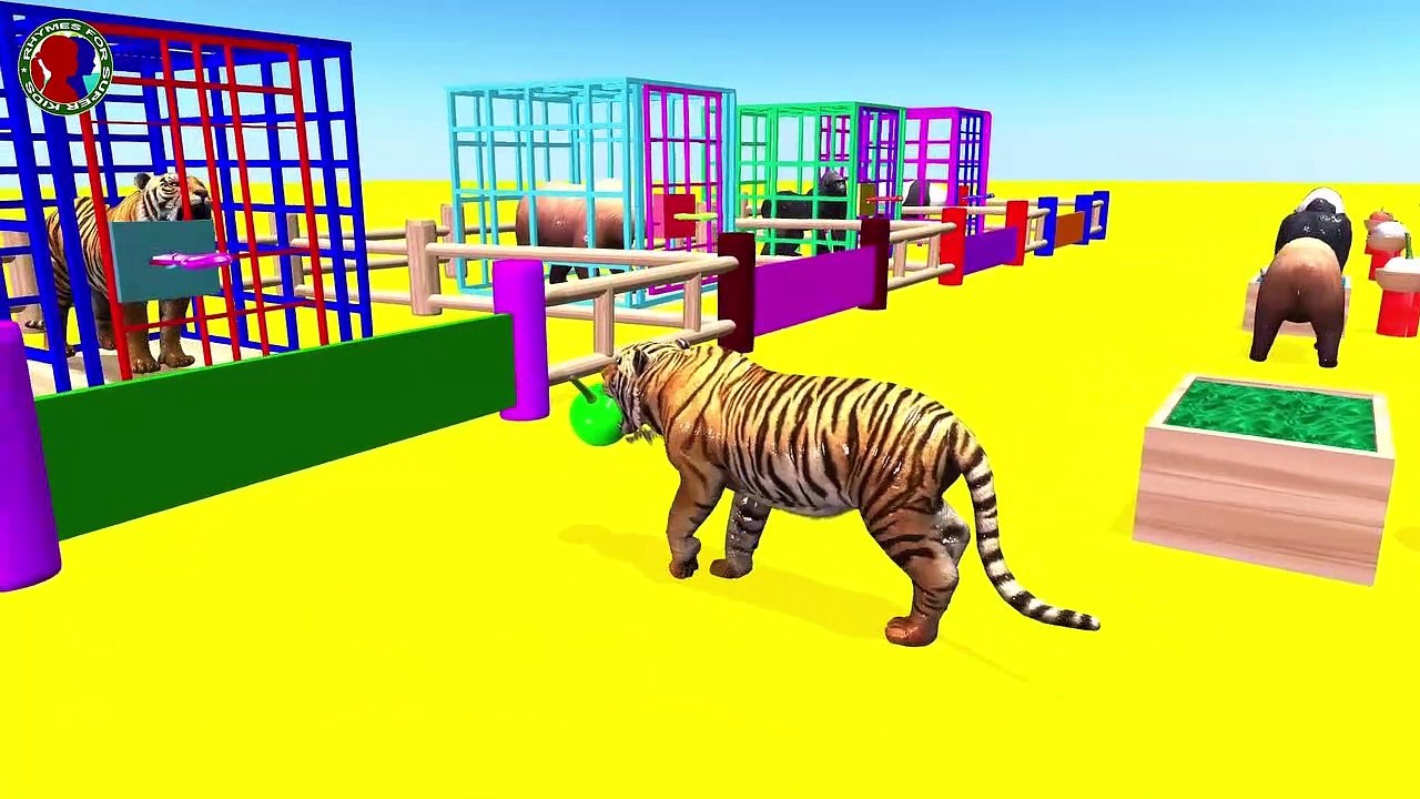 Learn Animals Names And Sounds For Kids || Animals Matching Game || lion tiger bear gorilla panda