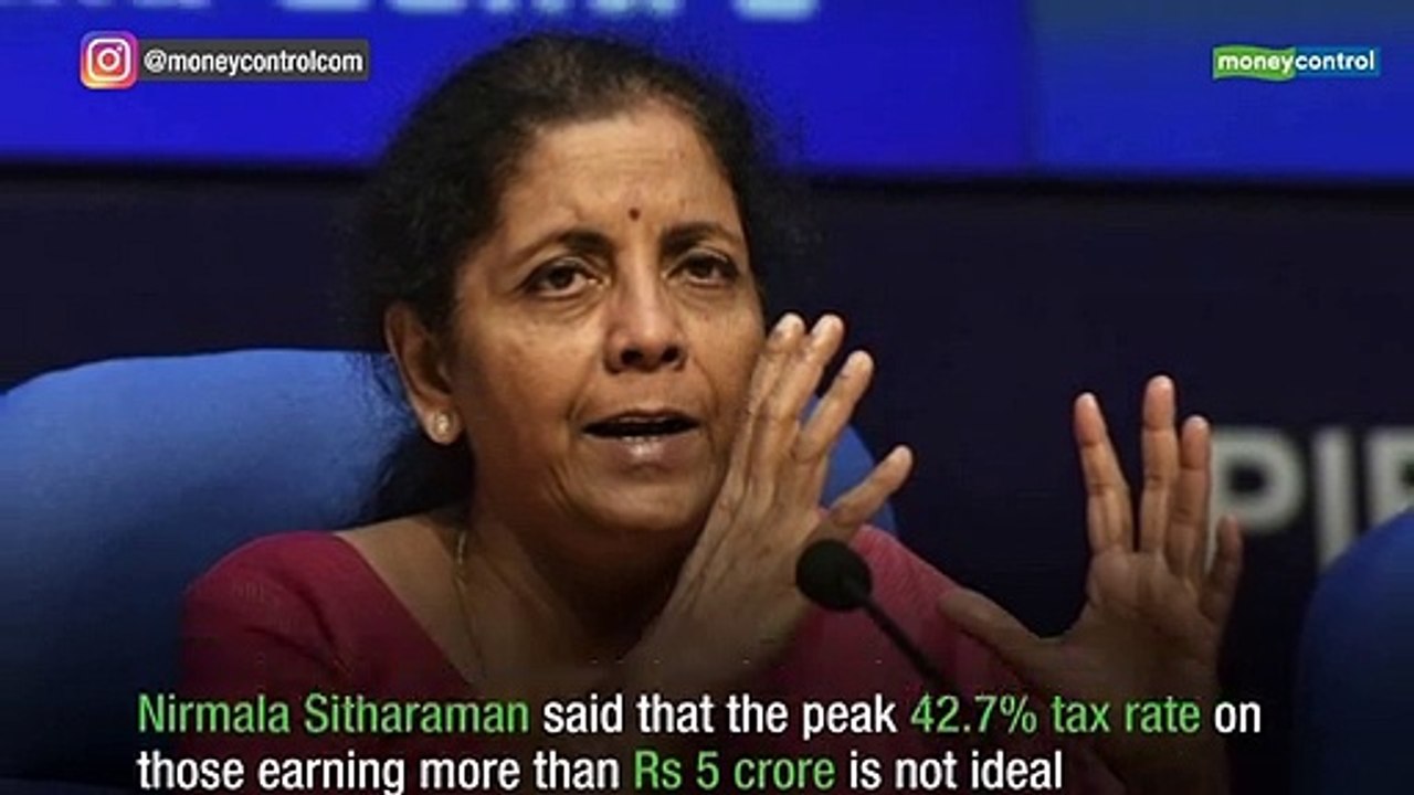 Peak taxation rate of 42.7% not ideal: FM Nirmala Sitharaman