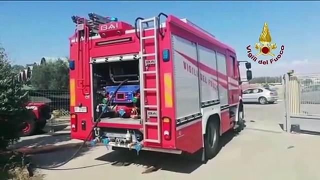 San Gavino Monreale (CA) - Incendio in un'autofficina (12.07.19)