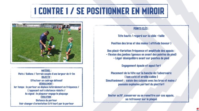 Fiches exercices ÉCOLE DE RUGBY - Journées sécurité 2019