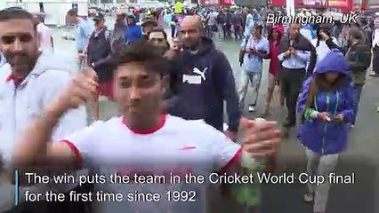 England fans celebrate reaching Cricket World Cup final