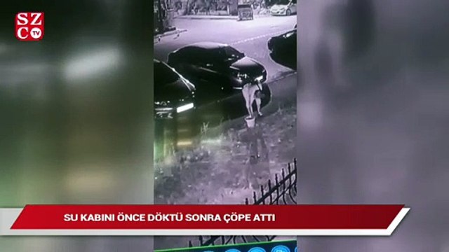 Hayvanseverler ayağa kalktı, su kabını önce döktü sonra çöpe attı