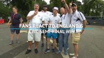Fans react to England's Cricket World Cup semi-final win
