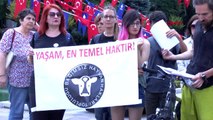 İSTANBUL- İBB ÖNÜNDE FAYTON PROTESTOSU