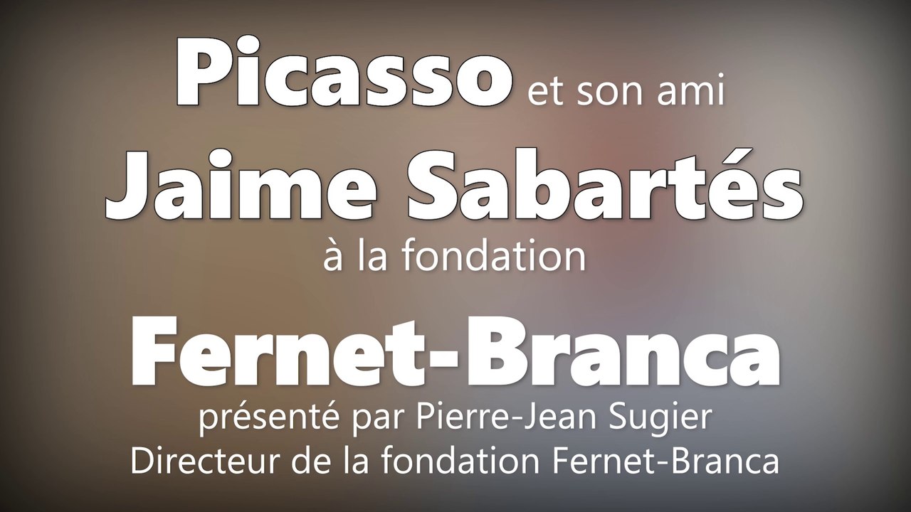 Picasso et son ami Jaime Sabartés à la fondation Fernet-Branca à Saint-Louis (France / Alsace)