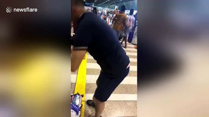 Hilarious moment easyJet passenger wears 15 tops to avoid overweight suitcase fees