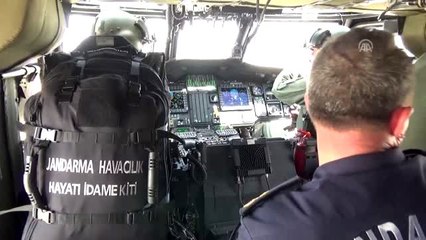Afyonkarahisar'da helikopterle trafik denetimi