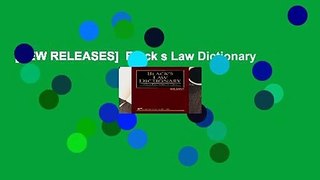 [NEW RELEASES]  Black s Law Dictionary