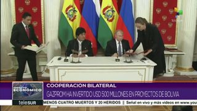 Pdte. ruso Vladimir Putin recibe a su par boliviano Evo Morales