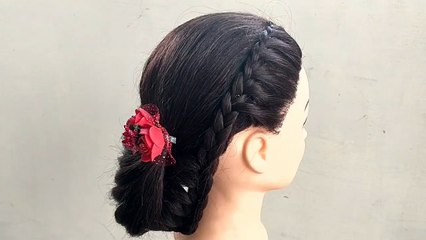 Unique Hairstyle For Medium or Long Hair  | Hairstyle For Party|