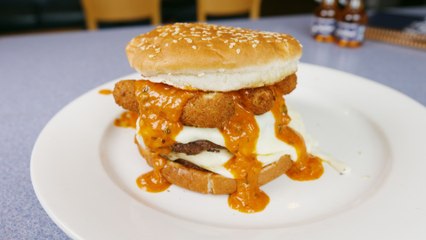 This Double-Patty Cheeseburger Is Topped With Mozzarella Sticks