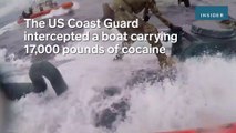Heart-pounding video shows a badass Coast Guardsman running down a narco-sub loaded with cocaine and pounding on the hatch