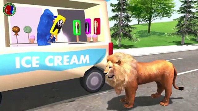 Learn Ice Cream Colors With Animals Names And Sounds For Childrens ## || lion tiger bear panda gorilla