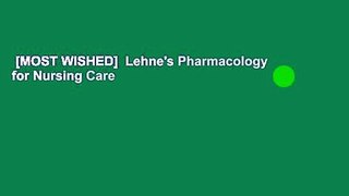 [MOST WISHED]  Lehne's Pharmacology for Nursing Care