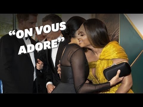 Beyoncé et Meghan Markle, à l'avant-première du Roi Lion , s'enlacent