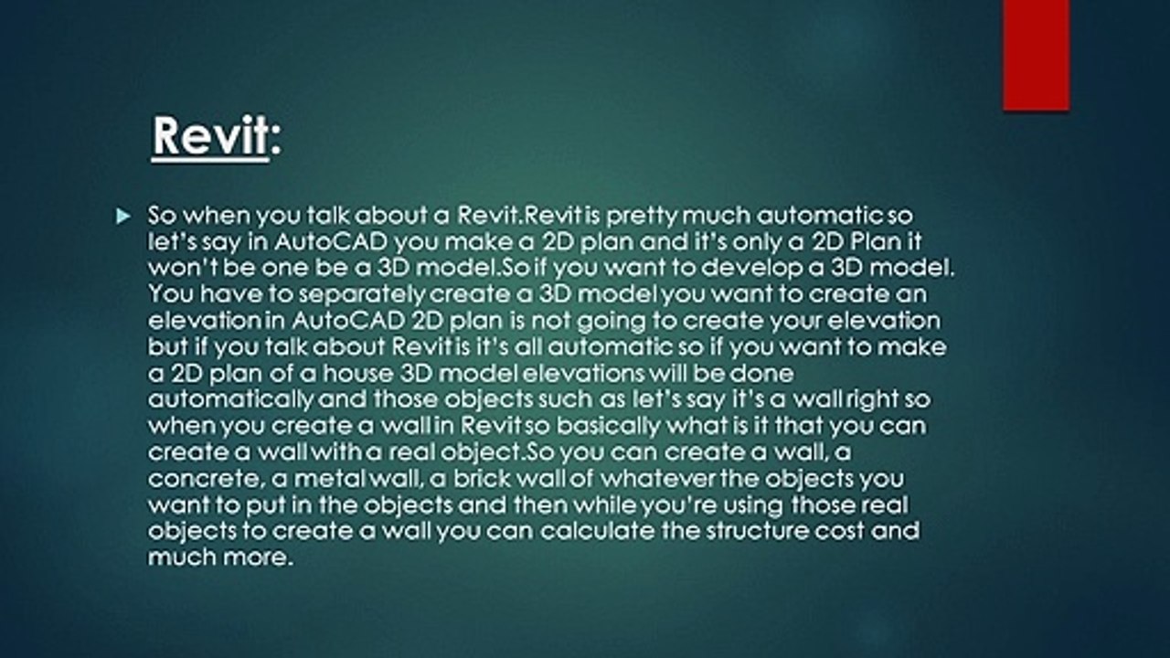 Difference between AutoCAD VS Revit
