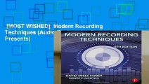 [MOST WISHED]  Modern Recording Techniques (Audio Engineering Society Presents)