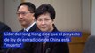 Líder de Hong Kong dice que el proyecto de ley de extradición de China está 
