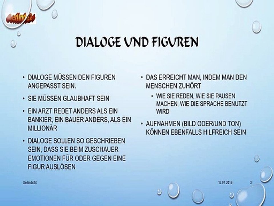 Drehbuchkurs - Dialoge
