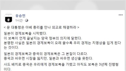 유승민 "文, 아베 만나 해결해야...해법은 외교" / YTN